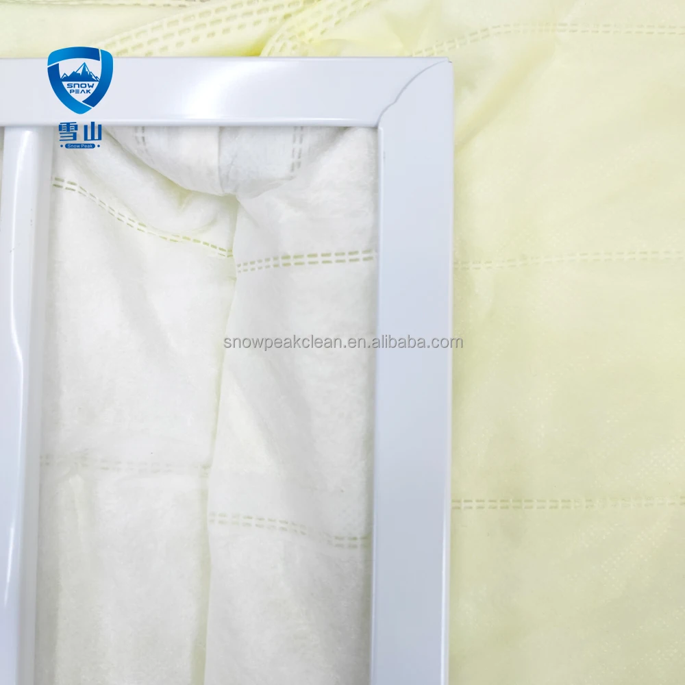 White Coating Frame EU5 EU6 EU7 EU8 EU9 Central Air Conditioner Pocket Filter