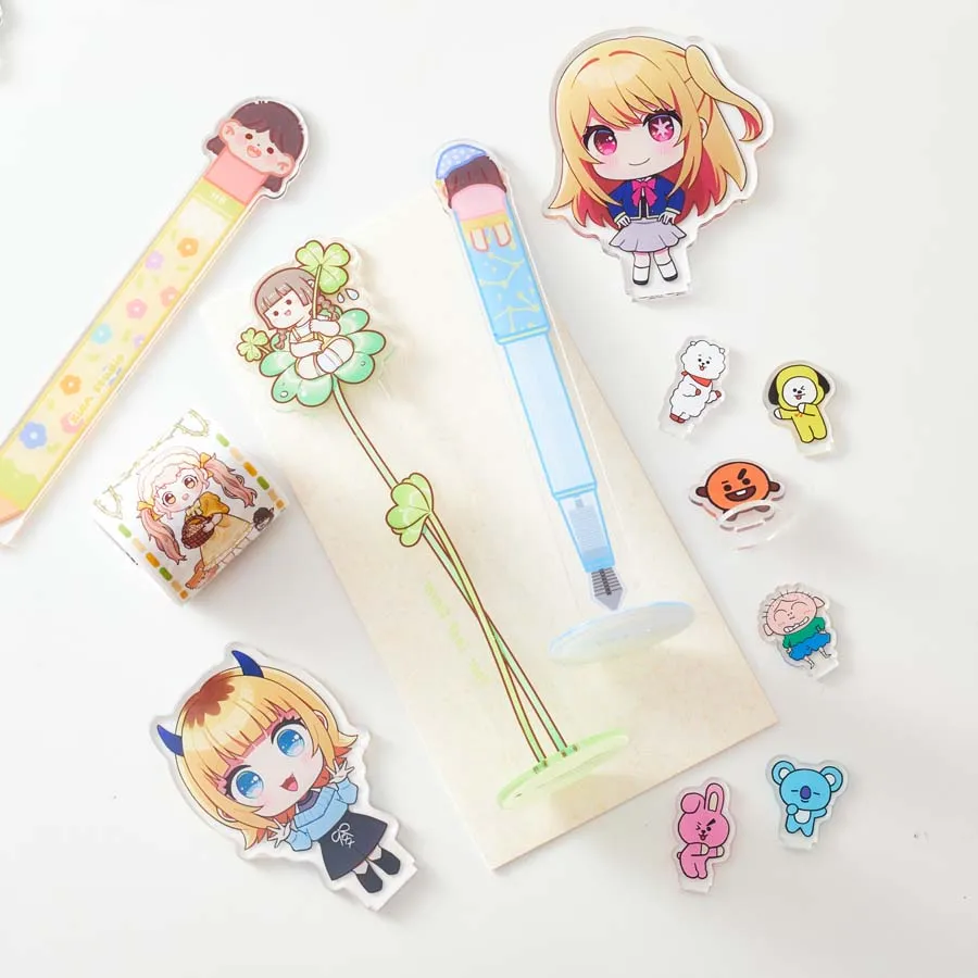 New design factory price custom transparent cute anime creative personalized office supplies acrylic stand