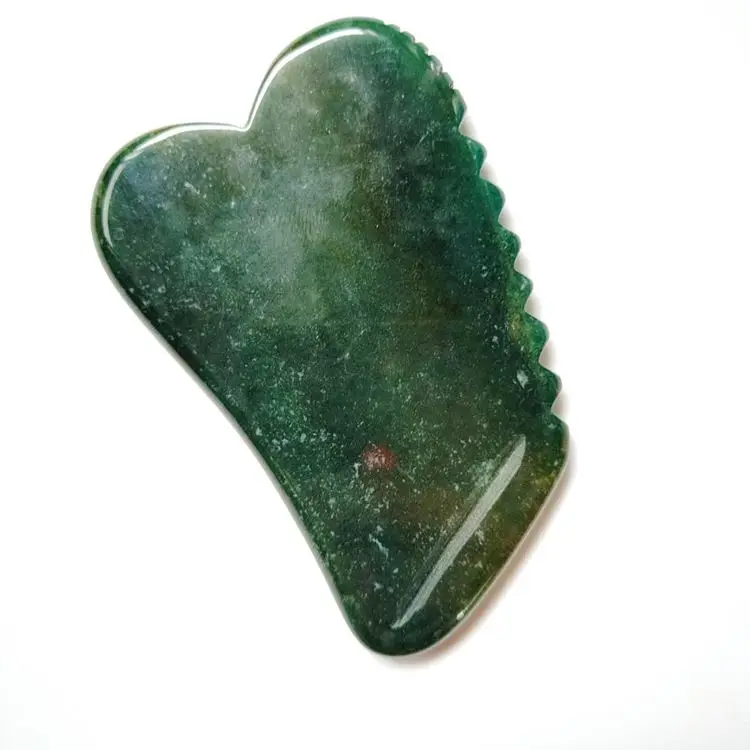 HY Gems 100% Natural Jade Guasha Private Label Scraping xiuyan jade Amethyst Green Jade Gua Sha Tools for Face Body Skincare