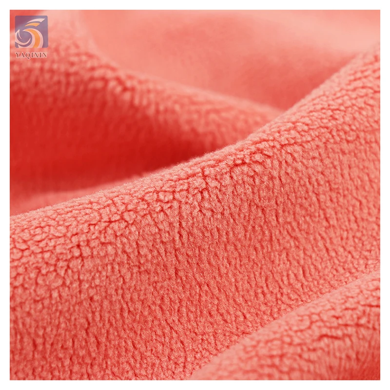 Guangzhou Manufacturer One Side Brushed Fleece Fabric Knit Anti Pill Polyester Spandex Micro Polar Fleece Fabric