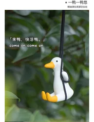 Factory Offer Car Rearview Pendant Interior Aromatherapy Car Decoration Cute Little Duck Swing