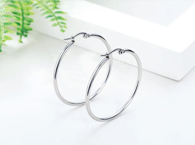 Large Exaggerated Jewelry Circle Earrings Stainless Steel jewelry Gold Silver Hoop Earrings