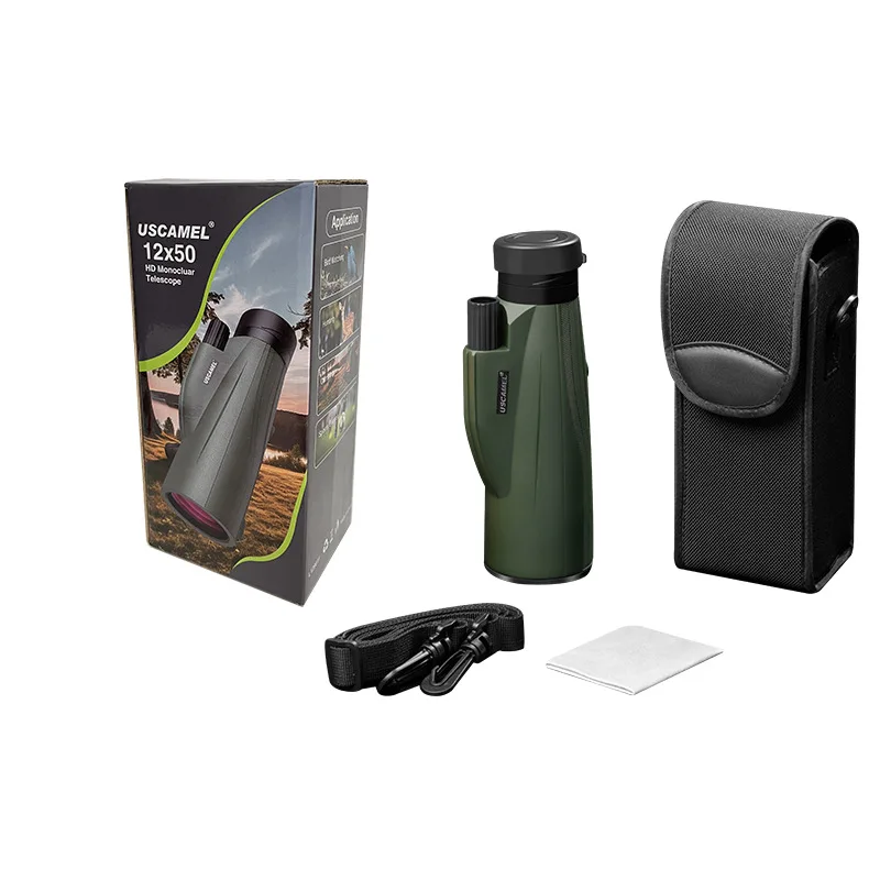 Hot monocular 12X50 purpline film monocular high power HD mobile phone camera video live outdoor portable