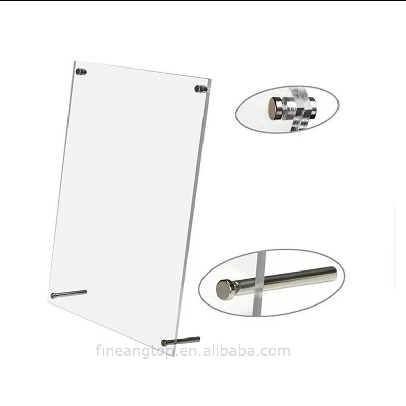 Standing desk A4 acrylic frame with screw photo picture display stand