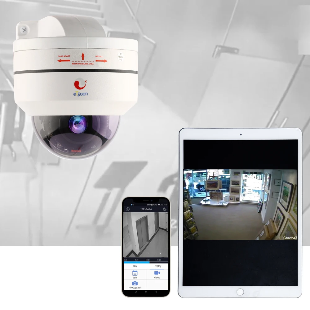 5MP 4X Dome PoE PTZ CCTV Camera 360 Degree 1080p Ptz 4x Digital Zoom IP Camera Outdoor Dome