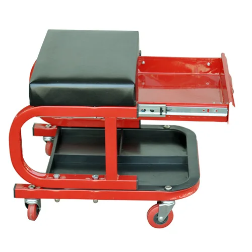 Garage Work Seat With Storage Tray / Mechanics Roller workshop Stool / Utility Mechanic rolling Creeper Trolley Chair