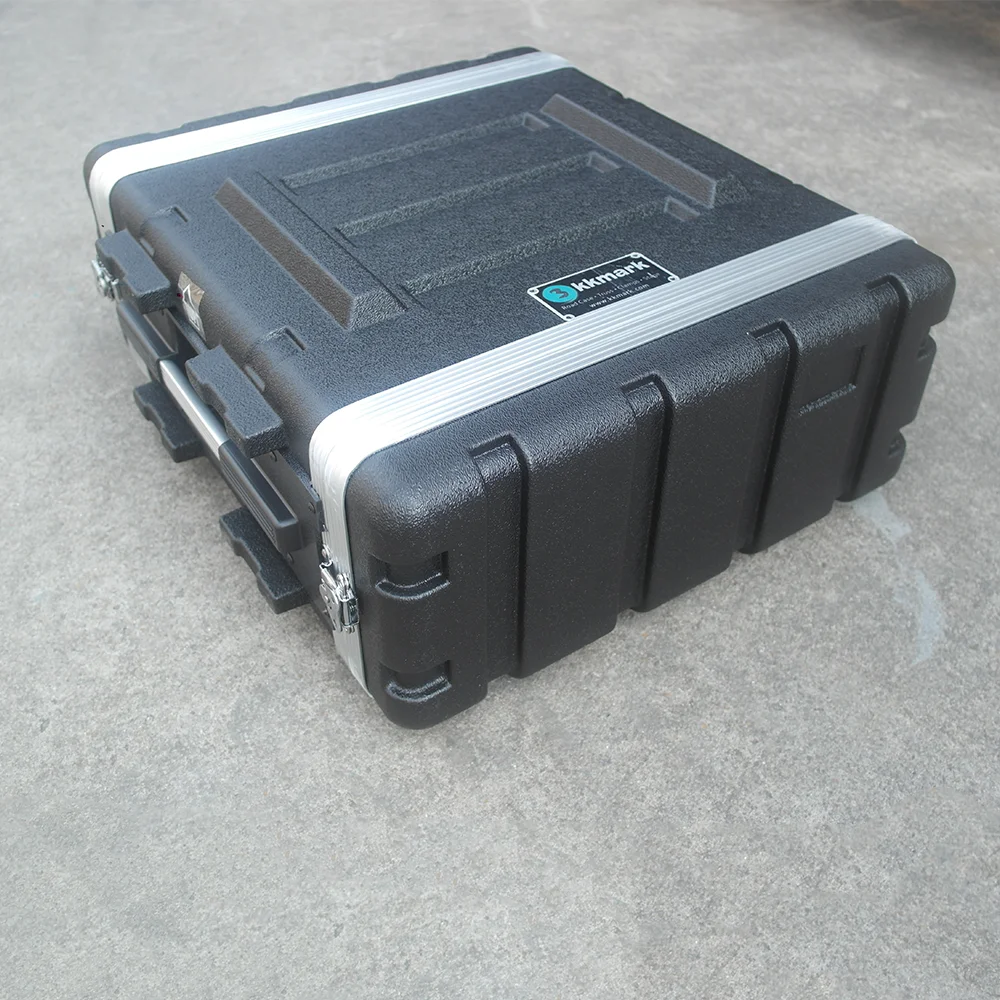 Waterproof dustproof portable 2U 3U 4U 5U 6U 7U 8U 9U 10U space 19inch light duty shock mount plastic ABS rack case