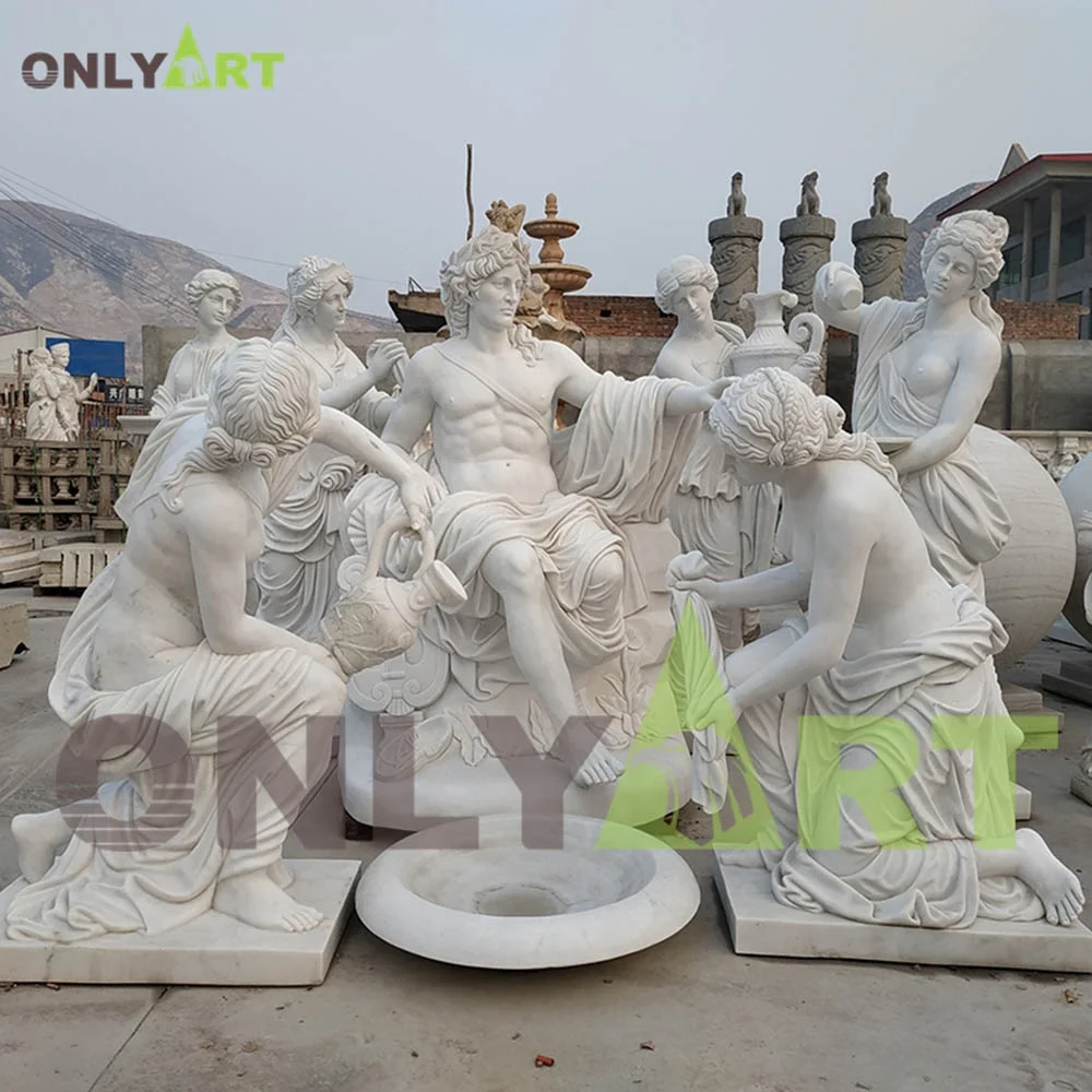 Only Art Europe Style Classic Greece Famous White Marble Apollo Bathing Statue