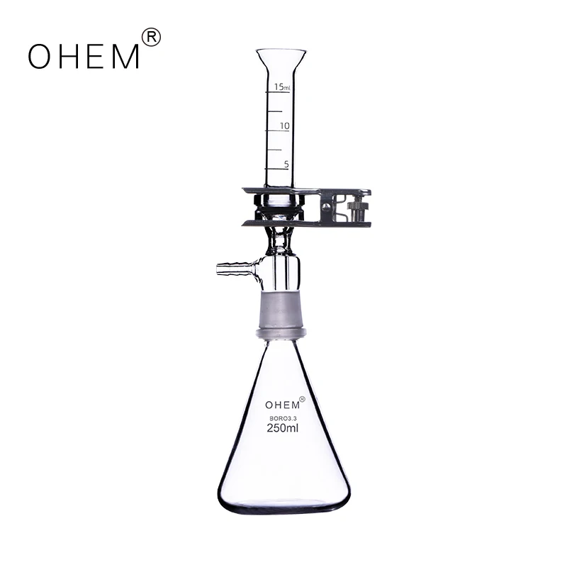 Lab glassware glass Buchner funnel filter vacuum filtration apparatus