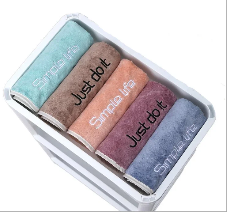Custom logo for beauty salon absorbent towel Microfiber household wash face dry hair towel