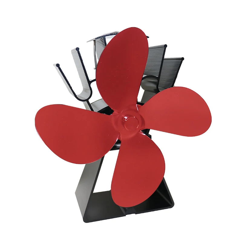 Heat Powered Stove Fan 4Blades Wood Stove Fan,Silent Heat Powered Fireplace Fan,No Electricity Required,for Gas/Pellet/Wood L