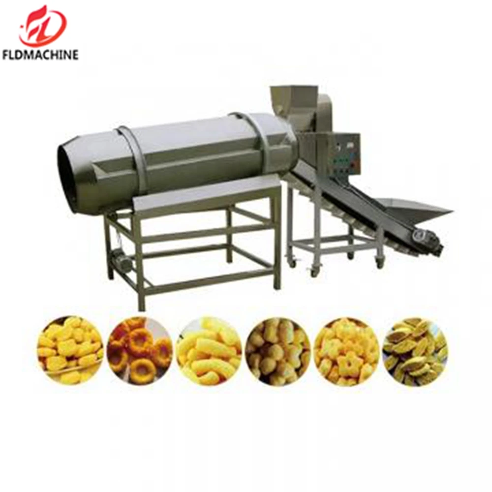 High Productivity Automatic Puff Snack Food Making Machine Gas-Powered Puffed Corn Snacks Processing Line Manufacturing Plant