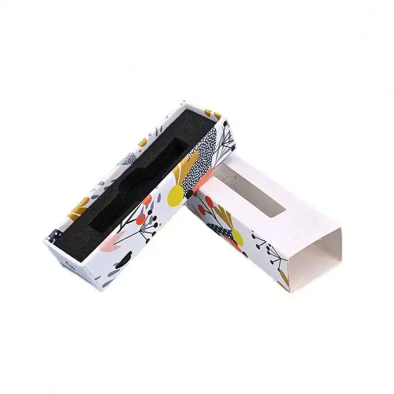 Custom LOGO OEM Printed folding type flat Packing Box 0.5ml 1ml EVA window cart Cartridge packaging box with insert customize