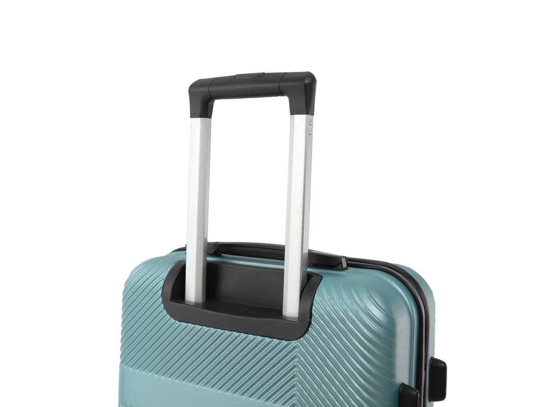 China Quality Tsa Lock Durable Lightweight Suitcase Cross Stripe ABS 3 Piece Luggage Set for sale