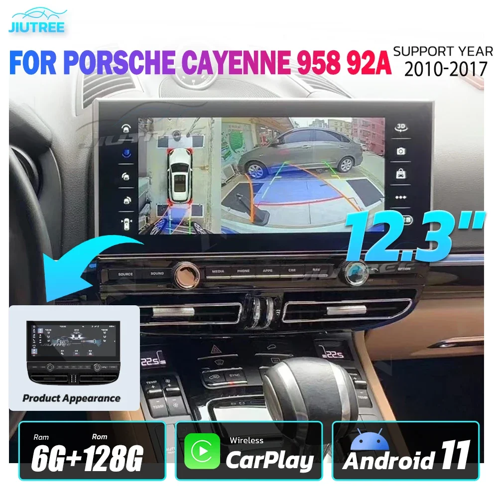 12 3 дюймов Android11 для Porsche Cayenne 958 92A 2011-2017 автомобильный GPS навигатор мультимедийный плеер 6 + 128 г головное устройство авто радио