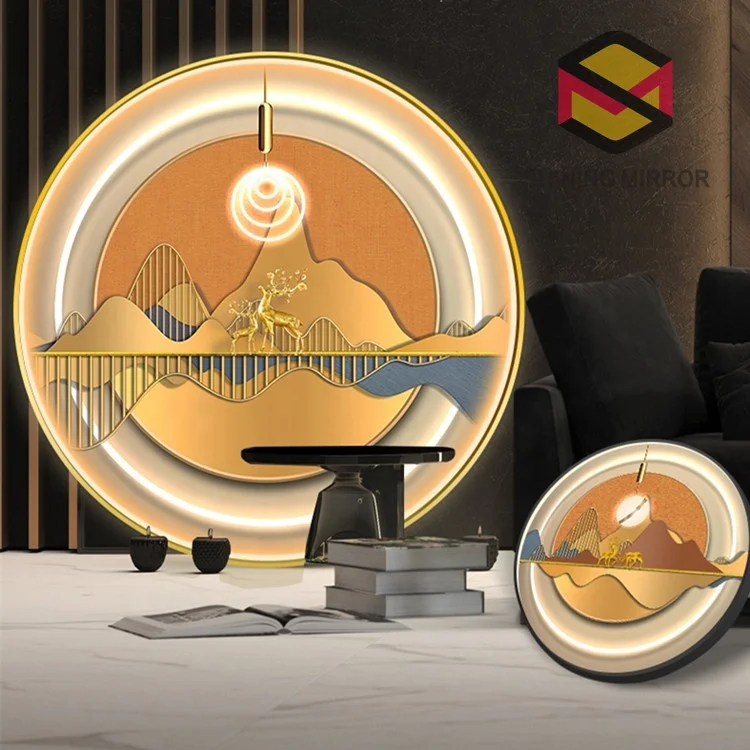 Customized Decorative 3d 5d   Art Pictures with aluminum frame  Led Lighted wall hanging painting