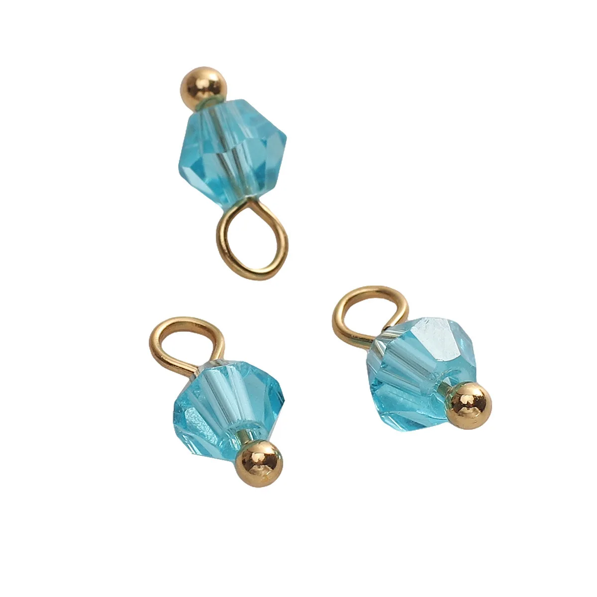 4MM faceted Glass Crystal Stone Charms Accessories Handmade DIY glass Bead Charms for DIY Bracelets Necklace jewelry making