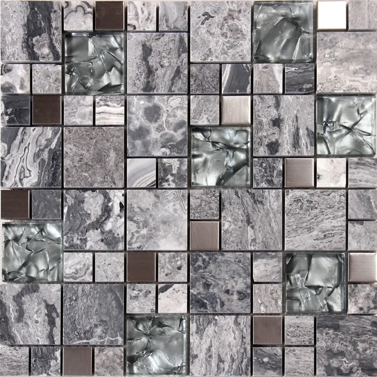 Factory crystal glass mosaic wall decoration kota stone flooring carrara white natural backsplash stone mosaic for sale