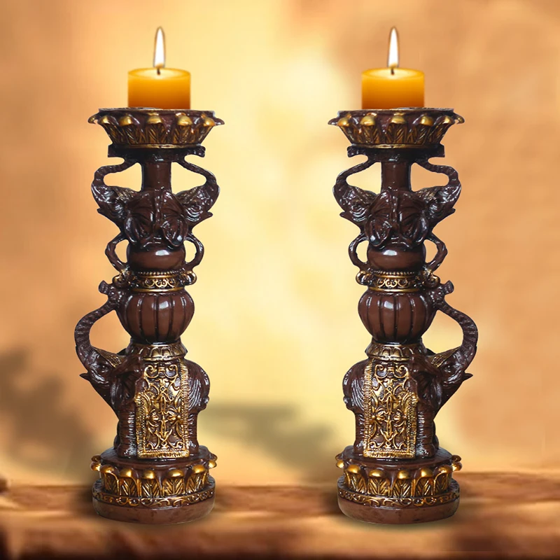 Creative resin craft European candelabra statue indoor desktop decoration ornaments