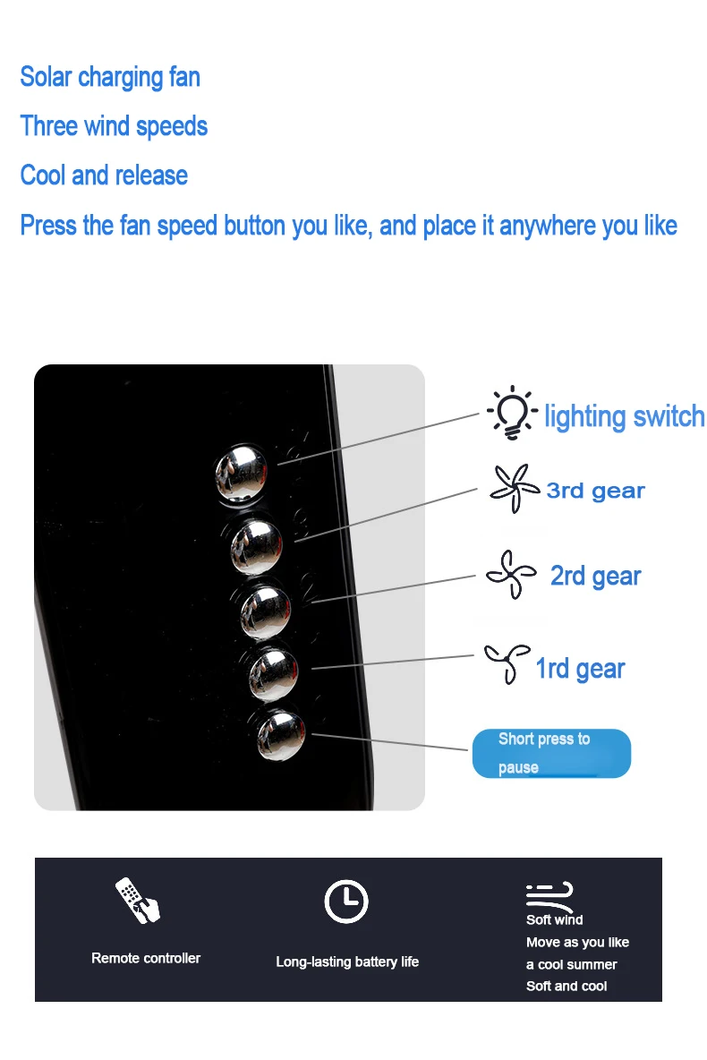 Rechargeable battery AC DC LED solar fan rechargeable stand fan 16 inch