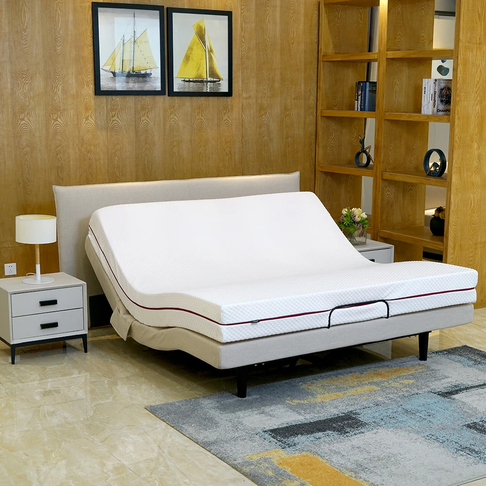 Multifunction Zero Gravity Remote Control King Queen Size Electric Adjustable Bed Frame With Headboard