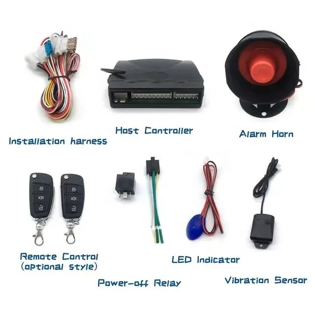 Factory wholesale 12V Universal Car Auto Burglar Alarm Protection Security System Remote Control Door Lock Vehicle