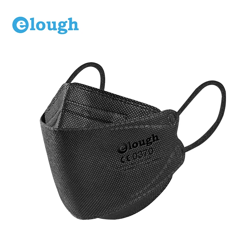 Wholesale 4D 4layers disposable approved FFP2 EN149 standard black color 10pcs a package protective  adult face mask