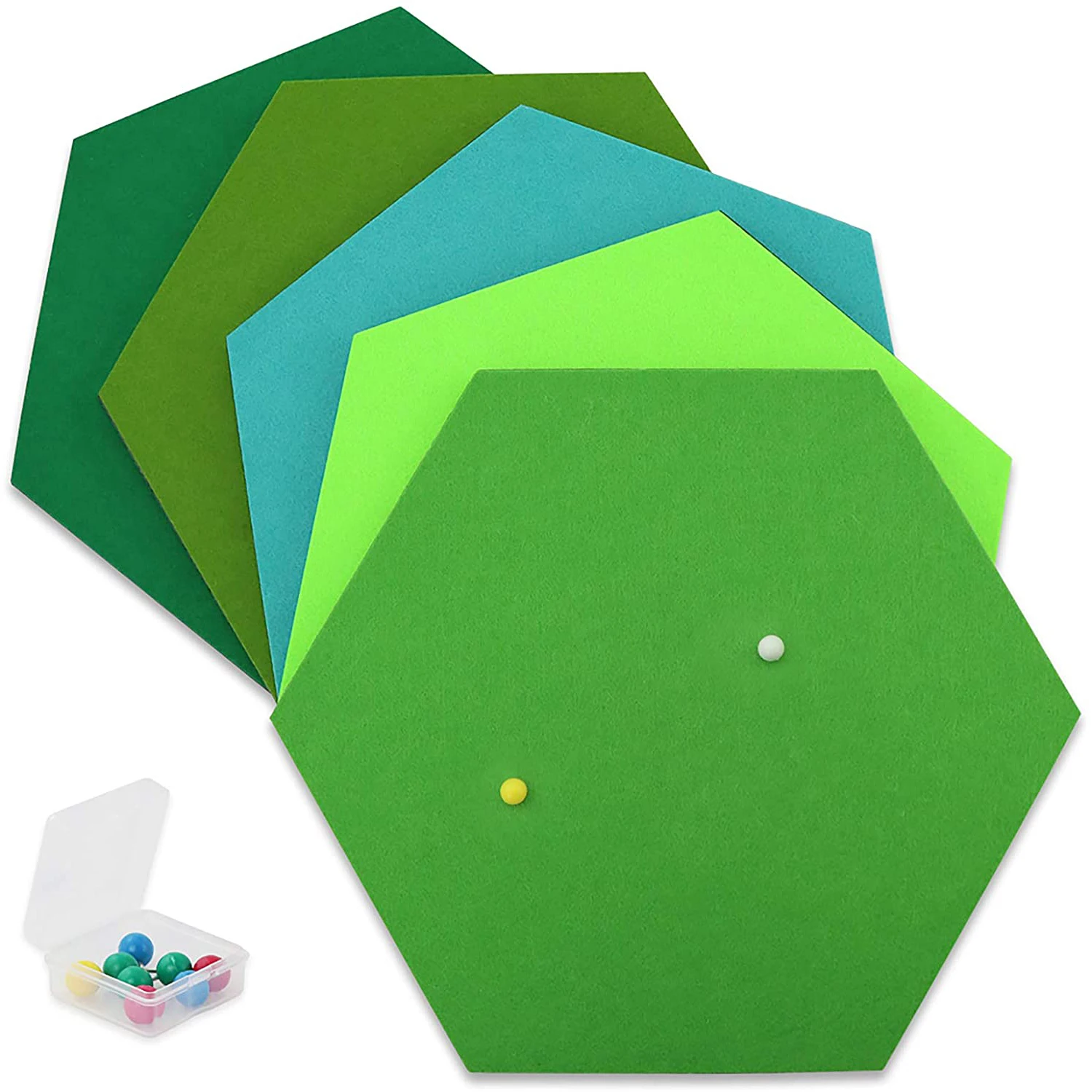 Hexagon Felt Board Tiles Self Adhesive Memo Bulletin Boards with Push Pins for Notes Pictures Office Home Decor