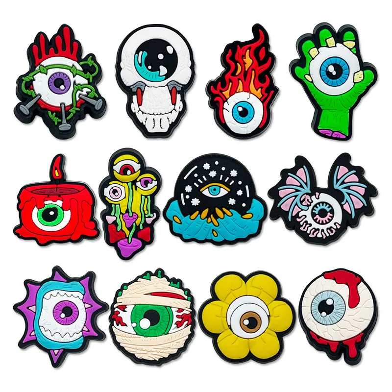 2023 New eye of the devil Series Shoe Charms Accessories Clog Charm PVC Shoe Decoration