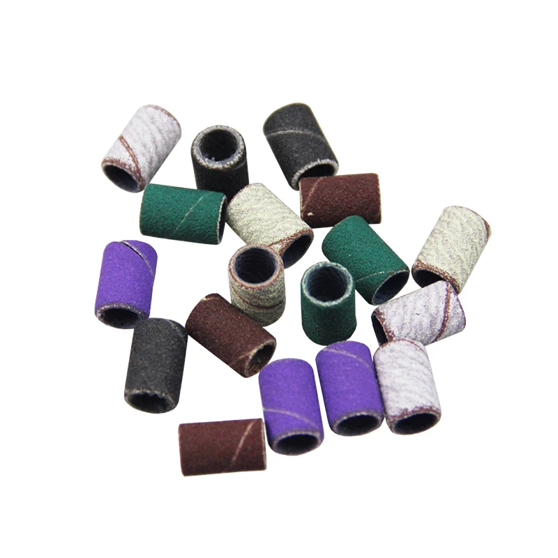 100PCS/Bag 80 150 240 Grit Manicure Nail Art Tool Nail Sanding Bands for Nail Drill Bits Cuticle Clean Remove Polish