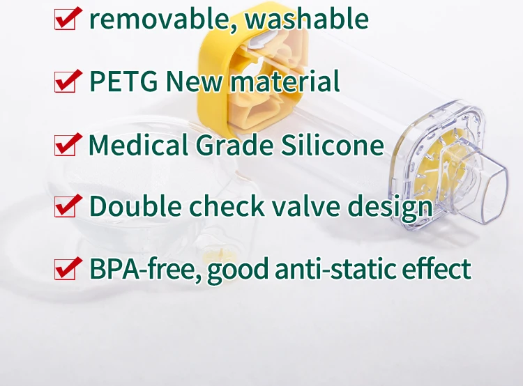 High Quality 175ml Plastic Spacer for Aerosol with silicone mask Aerosol Asthma Inhaler