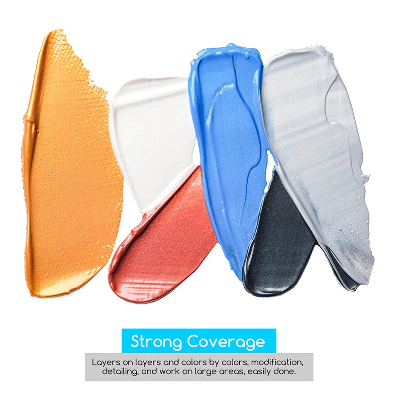 MEEDEN 6color 120 ml Metallic Rich Pigments Non-Toxic Art Craft Artist Acrylic Paint for Canvas Painting