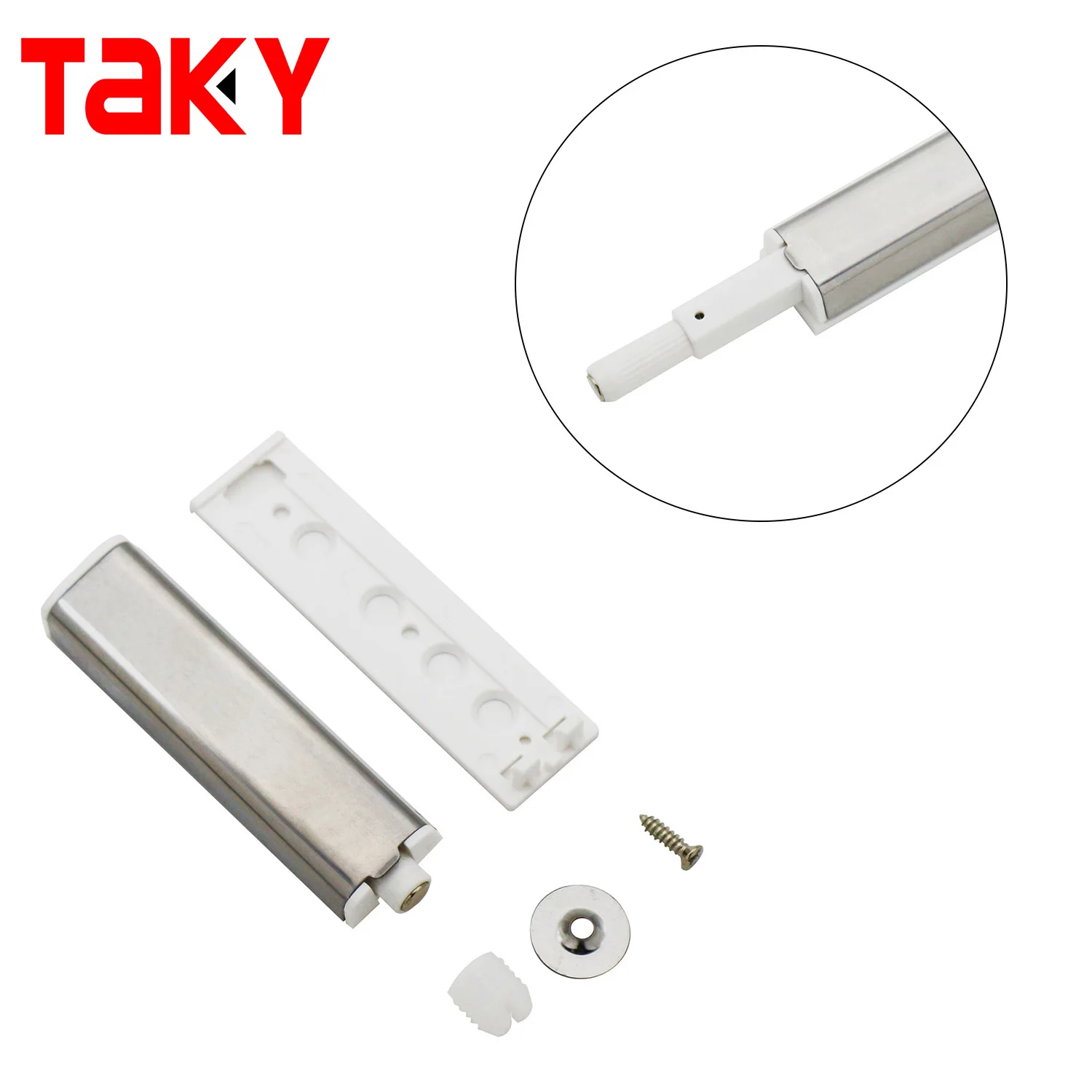 Furniture Hardware Fittings Plastic Shell Push to Open Soft Closing Grey Door Damper