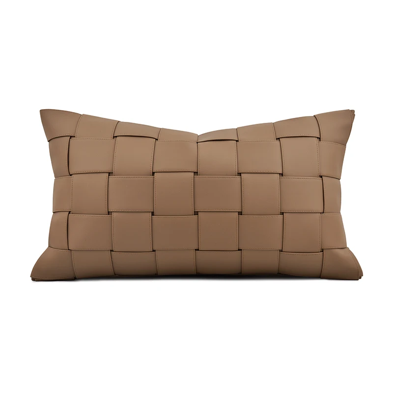 Эхо простой современный оранжевый кофейный кожаный тканый диван для гостиной Подушка на талию чехол подушки винтажный узор отель Вилла домашнего использования