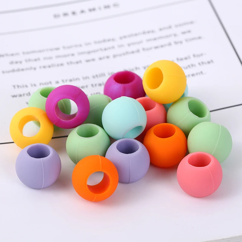Wholesale Customizable Logo Mini size Soft Silicone Rubber Beads Color Kids Hair Beads For Braids