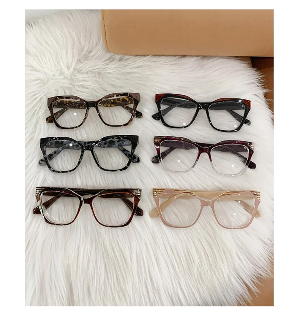 PC material six colors optional square optical frame glasses eye glass frames optical glasses for women.