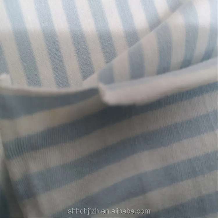 Custom Stripe Cotton Lycra Knitting 95%Cotton 5%Spandex Striped Knitted Y/D Stripe Cotton Elastane Fabric for Baby cloth