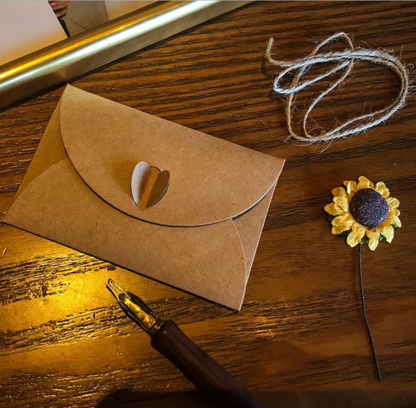 Dried flower birthday card Vintage kraft paper business blessing card Dragon Boat Festival card