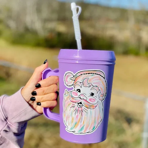 2024 34OZ Double Wall Insulated Plus Straw Black Leopard Cow Mega Mug Trucker Style Mega Mug