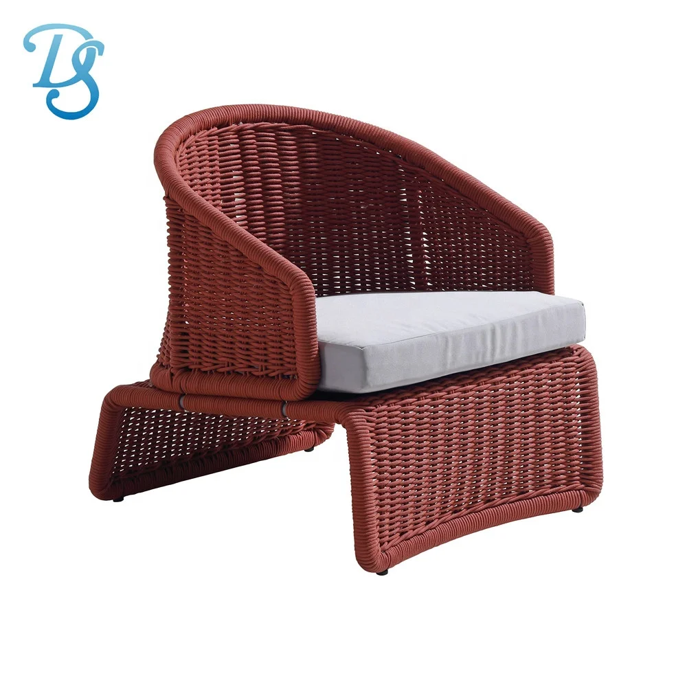 Garden High Quality Rope Chair Set. Outdoor and Indoor Aluminum Sofa Set With Glass