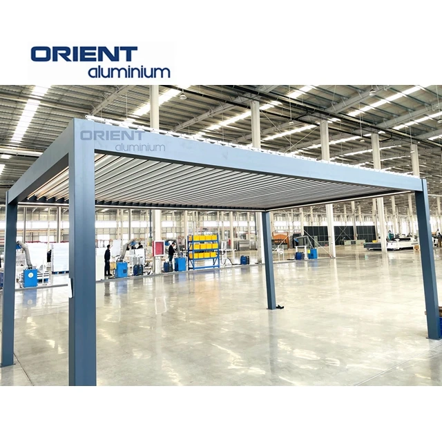 Outdoor Gazebo Garden Aluminum Pergola Brackets Stainless Steel Kit Metal Manually Pergola 45 Wall-mounted For Restaurant