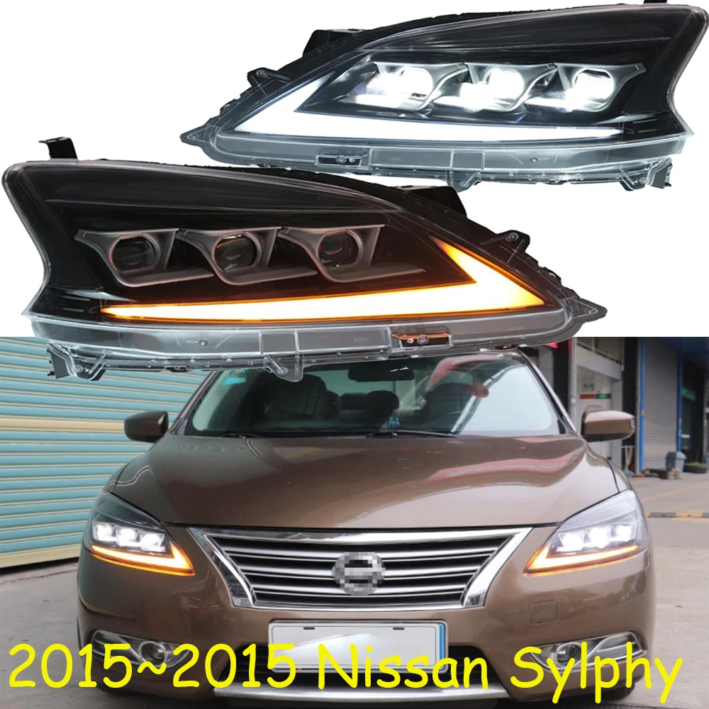 Бампер автомобиля bluebird светодиодные фары sentra X-Trail Для 2012 ~ 2015y Nissan Sylphy фары автомобиля аксессуары Sylphy дневной свет