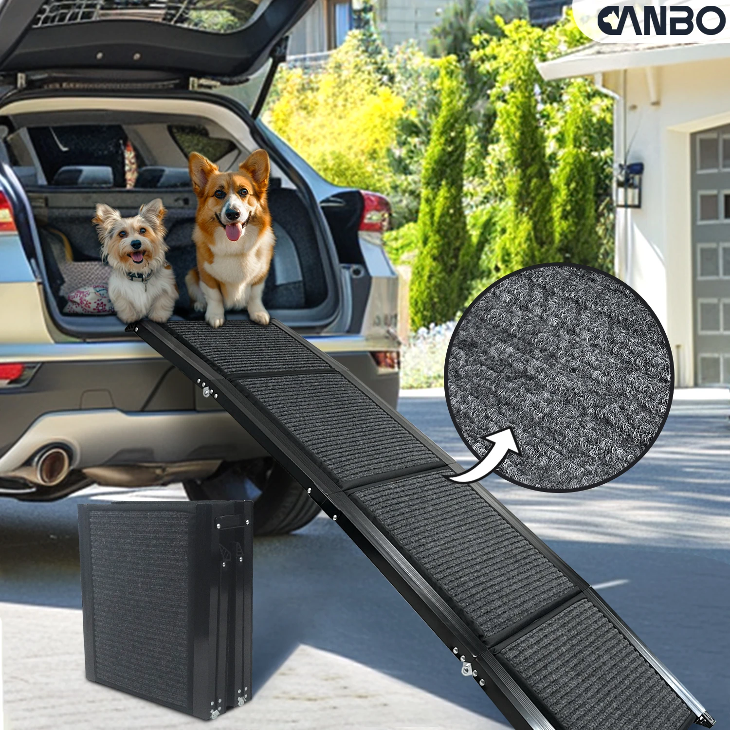 CANBO Outdoor feltro tessuto portatile Pet Car scale gradini in alluminio di sicurezza rampa pieghevole per cane