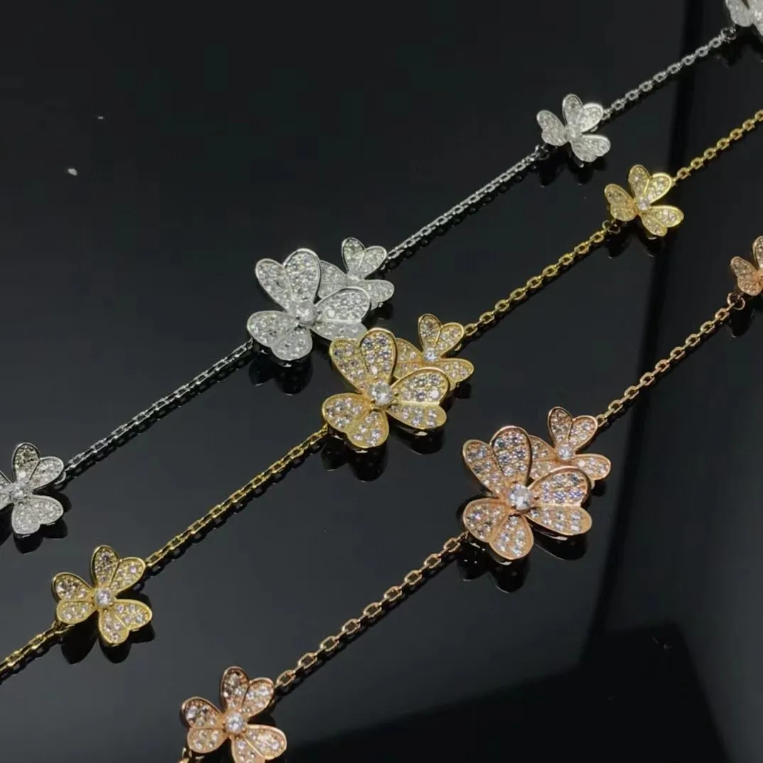 Four leaf clover bracelet 925 sterling silver clover bracelet and necklace 925 white clover bracelet
