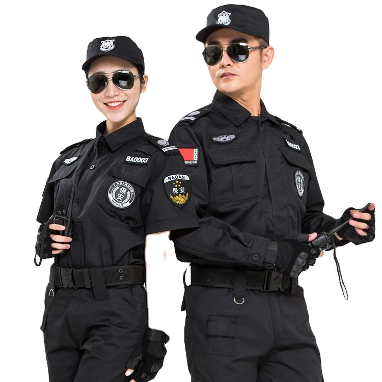 Wholesale Security Guards Uniform Black XXL Cotton Set Unisex OEM Time Lead Color Support Autumn Package Weight Material Origin