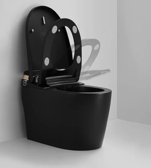 Bolina WZ8440 MB American Standard Automatic Flushing Siphonic Jet S-trap Black color smart one piece toilet