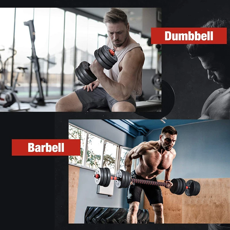 Buy Cheap Gym Equipment Fitness Adjustable Rubber Coated Steel Weight Dumbbell,40kg Home Combination Barbell Dumbbell Set.
