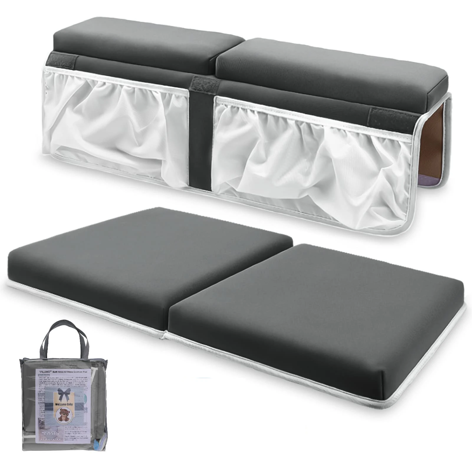 OEM  Bath Kneeler Elbow Rest Set Baby Bath Kneeling Pad Thick Non-Slip Bathing Kneeling Mat Cushion Quick Drying Bathtub Knee sa