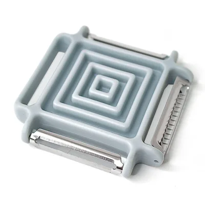 Multifunctional Stainless Steel Fruit Melon Planer 3 in 1 Creative with Cover Graters 3 Blades Plastic Vegetable Rotating Peeler