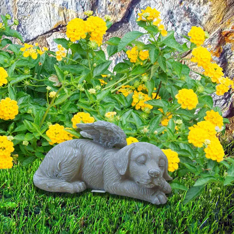 Dog Angel Pet Memorial Gifts Grave Marker Tribute Statue Resin Cat Dog Memorial Statue